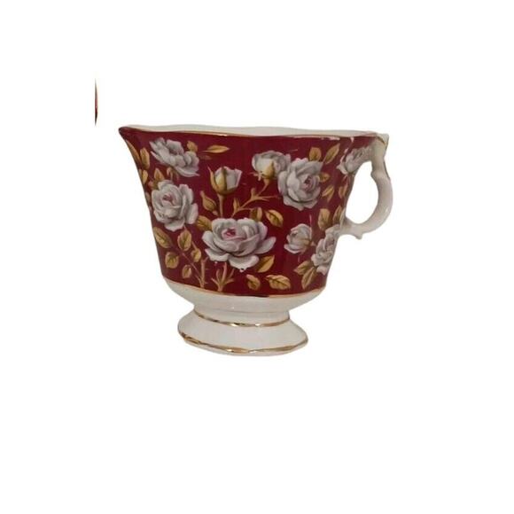 Royal Albert TEA CUP Merrie England Series Balmoral Red ROSES A Flower Pot TOO - Picture 1 of 7
